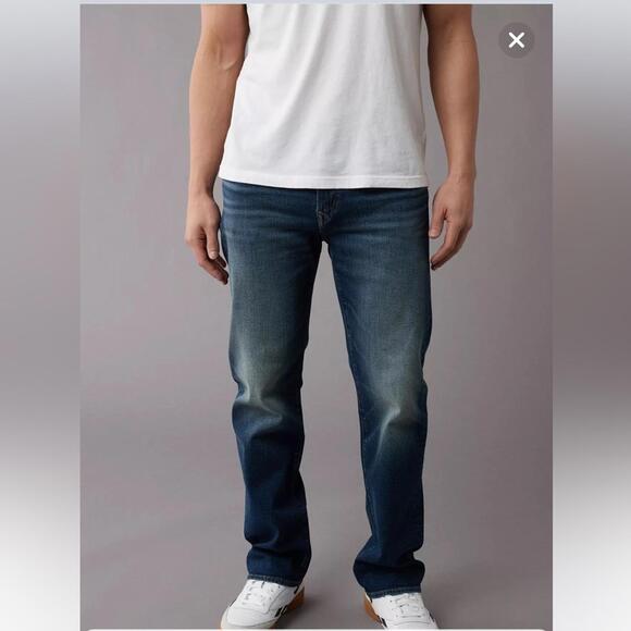 American Eagle Men’s Airflex+ Orignal Bootcut Jeans - Colour Twilight Blue - Picture 1 of 6